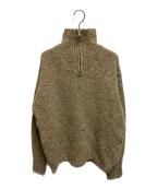 AURALEEオーラリー）の古着「26AW LOW-GAUGE HOMESPUN TWEED KNIT ZIP TURTLE」｜ブラウン
