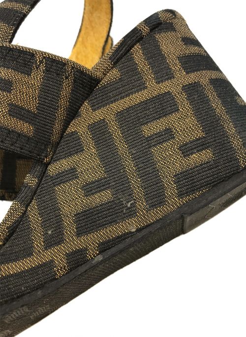 FENDI（フェンディ）FENDI (フェンディ) [OLD]ズッカ柄ウェッジソールサンダル ブラウン サイズ:22の古着・服飾アイテム