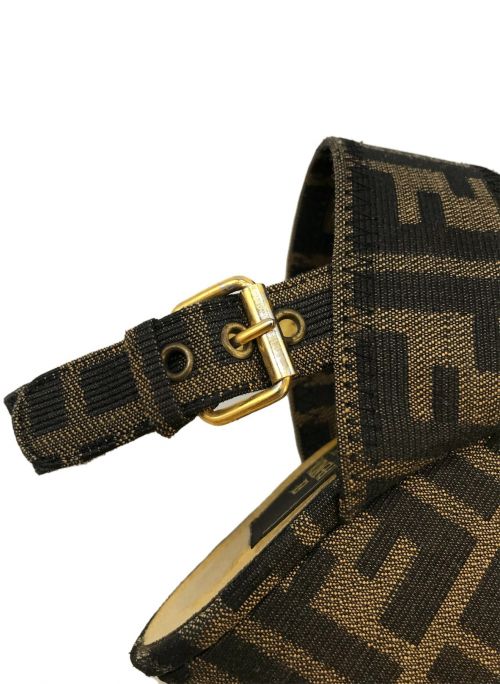 FENDI（フェンディ）FENDI (フェンディ) [OLD]ズッカ柄ウェッジソールサンダル ブラウン サイズ:22の古着・服飾アイテム