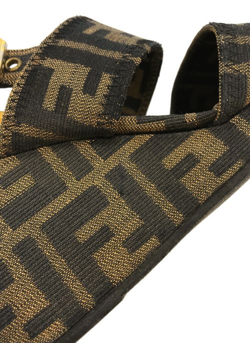 FENDI（フェンディ）FENDI (フェンディ) [OLD]ズッカ柄ウェッジソールサンダル ブラウン サイズ:22の古着・服飾アイテム
