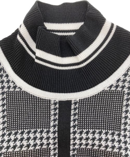 Mame Kurogouchi（マメクロゴウチ）Mame Kurogouchi (マメクロゴウチ) Multi Plaid Geometric Knit Top ブラック サイズ:1の古着・服飾アイテム