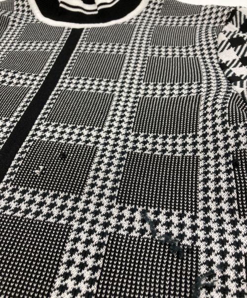 Mame Kurogouchi（マメクロゴウチ）Mame Kurogouchi (マメクロゴウチ) Multi Plaid Geometric Knit Top ブラック サイズ:1の古着・服飾アイテム