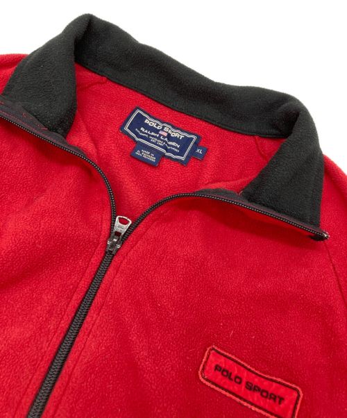 POLO SPORT（ポロスポーツ）POLO SPORT (ポロスポーツ) 古着ロゴワッペンフリースジャケット レッド サイズ:XLの古着・服飾アイテム