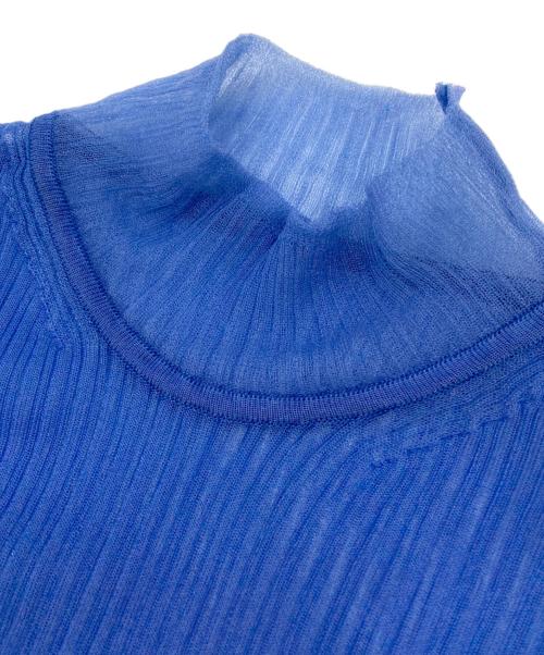 PUBLIC TOKYO（パブリックトウキョウ）PUBLIC TOKYO (パブリックトウキョウ) シースルータートルネックニット ブルー サイズ:FREEの古着・服飾アイテム