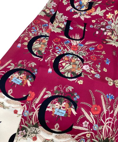 GUCCI（グッチ）GUCCI (グッチ) シルクスカーフ レッド サイズ:表記なしの古着・服飾アイテム
