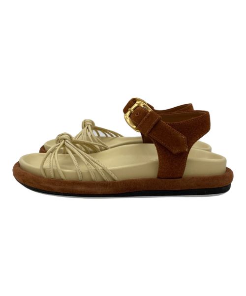 J&M DAVIDSON（ジェイ＆エム デヴィッドソン）J&M DAVIDSON (ジェイ＆エム デヴィッドソン) STRAPPY KNOTTED SANDAL ベージュ サイズ:36の古着・服飾アイテム