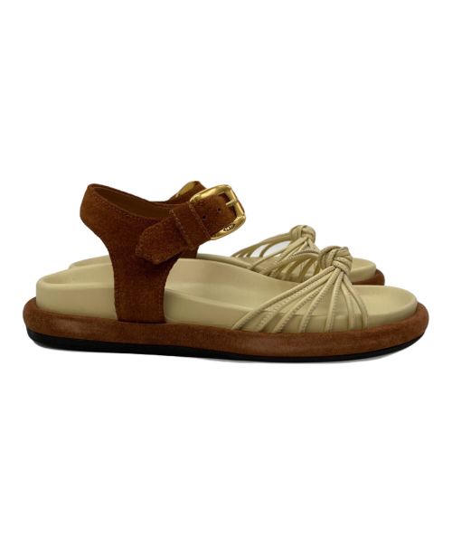 J&M DAVIDSON（ジェイ＆エム デヴィッドソン）J&M DAVIDSON (ジェイ＆エム デヴィッドソン) STRAPPY KNOTTED SANDAL ベージュ サイズ:36の古着・服飾アイテム