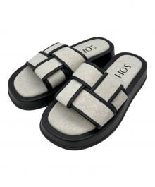 SOFI（ソフィー）の古着「スクエアフラットサンダル」｜グレー×ブラック