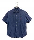 POLO RALPH LAURENポロ・ラルフローレン）の古着「シルクリネンシャツ」｜ネイビー