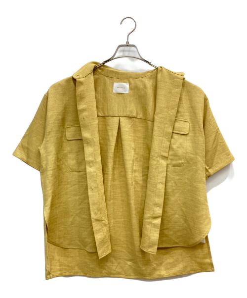 MIDIUMISOLID（ミディウミソリッド）MIDIUMISOLID (ミディウミソリッド) リネンライクリラックスシャツ イエロー サイズ:表記なしの古着・服飾アイテム