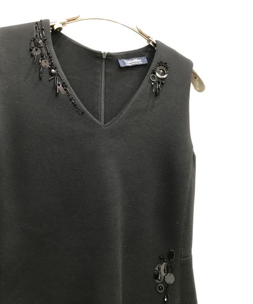 'S Max Mara（エスマックスマーラ）'S Max Mara (エスマックスマーラ) ビジューダンボールドレス ブラック サイズ:Sの古着・服飾アイテム