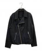 agnes b hommeアニエスベーオム）の古着「ジャージーライダースジャケット」｜ブラック
