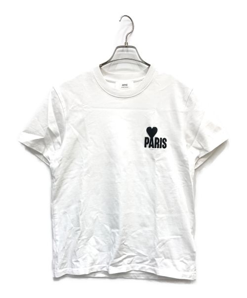 AMI Alexandre Mattiussi（アミアレクサンドルマテュッシ）AMI Alexandre Mattiussi (アミ アレクサンドル マテュッシ) ワンポイント刺繍Tシャツ ホワイト サイズ:Mの古着・服飾アイテム