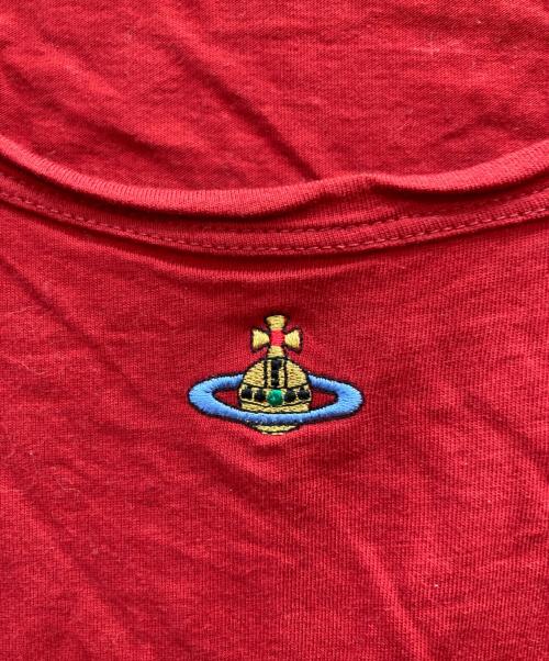 Vivienne Westwood RED LABEL（ヴィヴィアンウエストウッドレッドレーベル）Vivienne Westwood RED LABEL (ヴィヴィアンウエストウッドレッドレーベル) オーブ刺繍カットソー レッド サイズ:Sの古着・服飾アイテム
