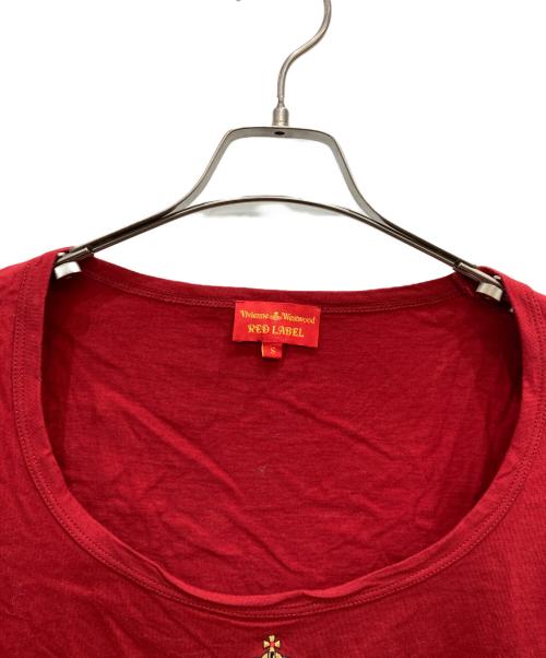 Vivienne Westwood RED LABEL（ヴィヴィアンウエストウッドレッドレーベル）Vivienne Westwood RED LABEL (ヴィヴィアンウエストウッドレッドレーベル) オーブ刺繍カットソー レッド サイズ:Sの古着・服飾アイテム