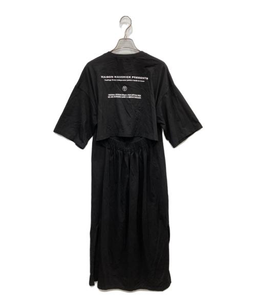 MAISON MAVERICK PRESENTS（メゾンマーベリック プレゼンツ）MAISON MAVERICK PRESENTS (メゾンマーベリック プレゼンツ) ロゴプリントワンピース ブラック サイズ:表記なしの古着・服飾アイテム