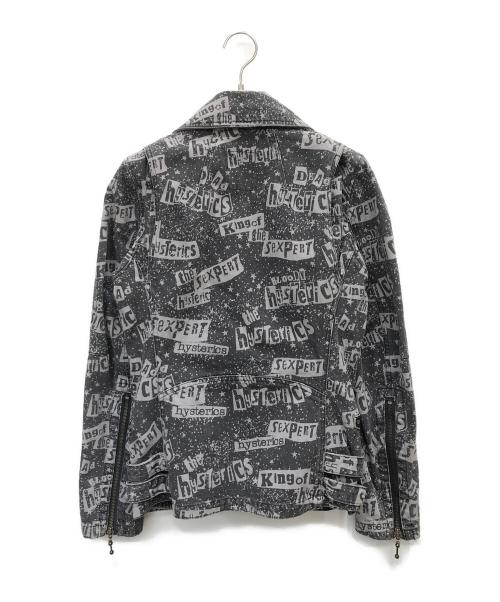 hysterics（ヒステリックス）hysterics (ヒステリックス) 総柄コットンライダースジャケット ブラック サイズ:FREE 未使用品の古着・服飾アイテム
