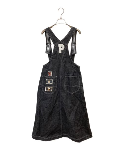 PINK HOUSE（ピンクハウス）PINK HOUSE (ピンクハウス) デニムジャンパースカート ブラック サイズ:表記なし（FREE相当）の古着・服飾アイテム