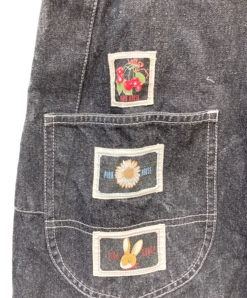 PINK HOUSE（ピンクハウス）PINK HOUSE (ピンクハウス) デニムジャンパースカート ブラック サイズ:表記なし（FREE相当）の古着・服飾アイテム