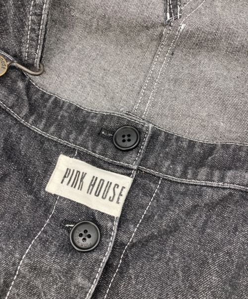 PINK HOUSE（ピンクハウス）PINK HOUSE (ピンクハウス) デニムジャンパースカート ブラック サイズ:表記なし（FREE相当）の古着・服飾アイテム