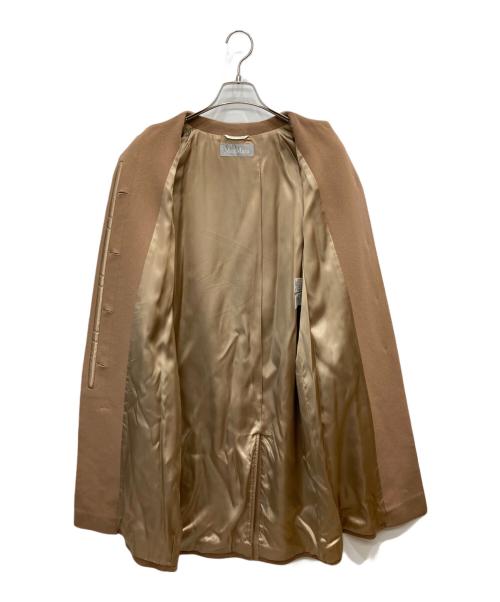 MaxMara（マックスマーラ）MaxMara (マックスマーラ) ノーカラーコート ブラウン サイズ:36の古着・服飾アイテム