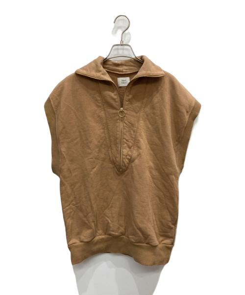 FUMIE=TANAKA（フミエタナカ）FUMIE=TANAKA (フミエタナカ) ノースリーブハーフジップスウェット ブラウン サイズ:2の古着・服飾アイテム