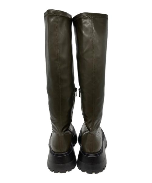 moussy（マウジー）moussy (マウジー) ロングブーツ オリーブ サイズ:M 未使用品の古着・服飾アイテム