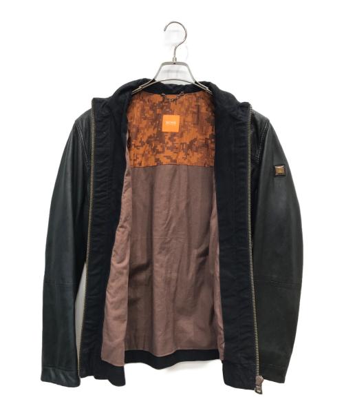 BOSS ORANGE（ボスオレンジ）BOSS ORANGE (ボスオレンジ) ｢Jips5｣シングルライダースジャケット ブラック サイズ:46の古着・服飾アイテム