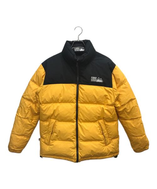 FIRST DOWN（ファーストダウン）FIRST DOWN (ファーストダウン) リバーシブルダウンジャケット イエロー サイズ:Lの古着・服飾アイテム