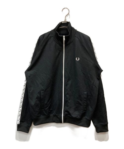 FRED PERRY（フレッドペリー）FRED PERRY (フレッドペリー) Taped Track Jacket ブラック×ホワイト サイズ:XLの古着・服飾アイテム