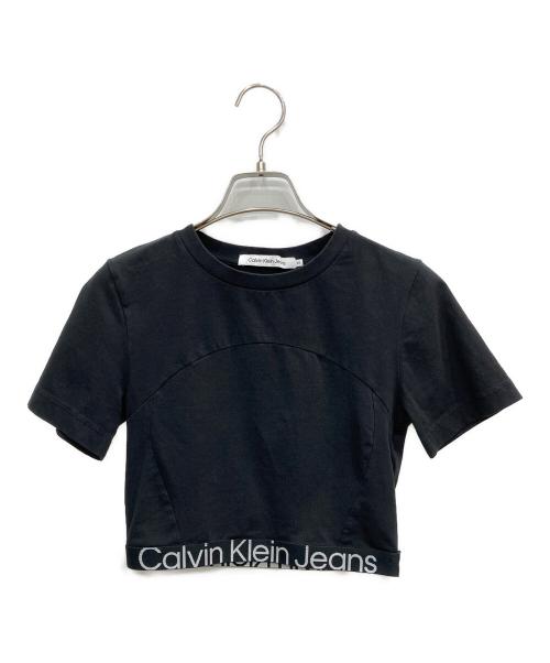 Calvin Klein Jeans（カルバンクラインジーンズ）Calvin Klein Jeans (カルバンクラインジーンズ) ショート丈Tシャツ ブラック サイズ:XSの古着・服飾アイテム