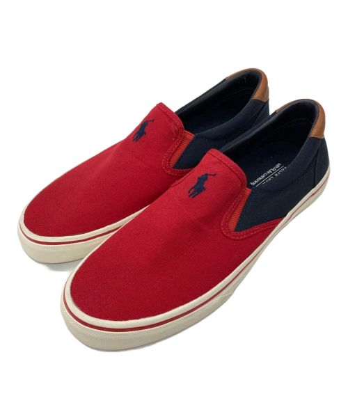 POLO RALPH LAUREN（ポロ・ラルフローレン）POLO RALPH LAUREN (ポロ・ラルフローレン) スリッポン レッド サイズ:41.5 未使用品の古着・服飾アイテム