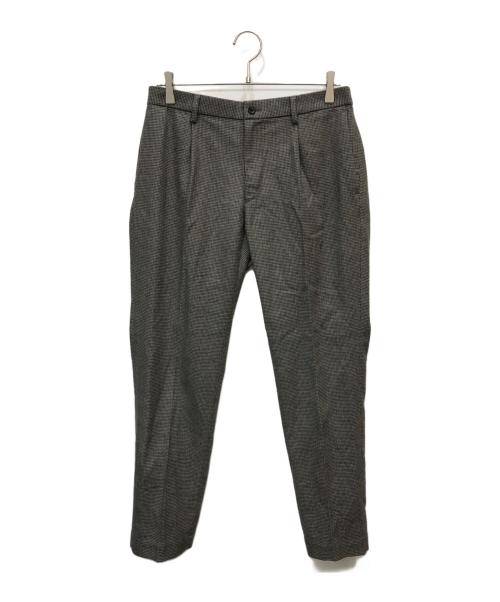 UNITED ARROWS（ユナイテッドアローズ）UNITED ARROWS (ユナイテッドアローズ) UASBハウンドトゥース1プリーツパンツ グレー サイズ:Lの古着・服飾アイテム