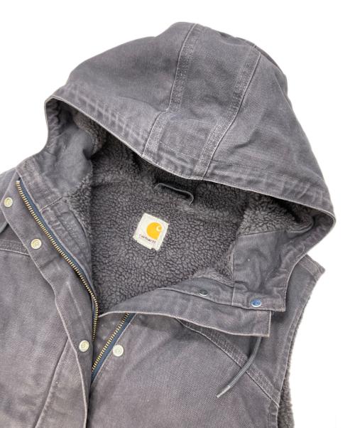 CarHartt（カーハート）CarHartt (カーハート) 裏ボアフードベスト パープル×グレー サイズ:XL(レディース規格)の古着・服飾アイテム