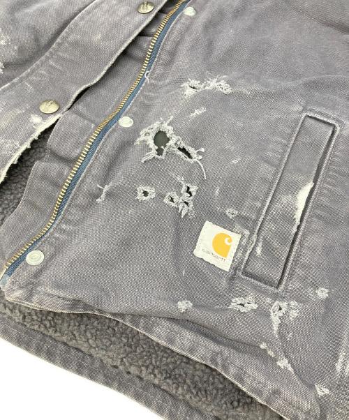 CarHartt（カーハート）CarHartt (カーハート) 裏ボアフードベスト パープル×グレー サイズ:XL(レディース規格)の古着・服飾アイテム