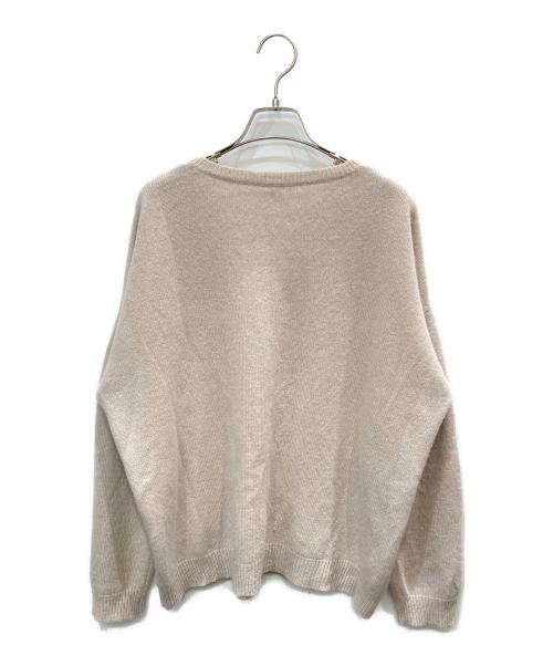 MaxMara（マックスマーラ）MaxMara (マックスマーラ) カシミヤロゴクルーネックニット ベージュ サイズ:表記なしの古着・服飾アイテム