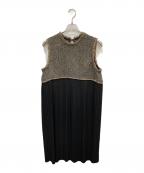 SUMI STYLEスミ スタイル）の古着「切替ツイードワンピース」｜ブラック