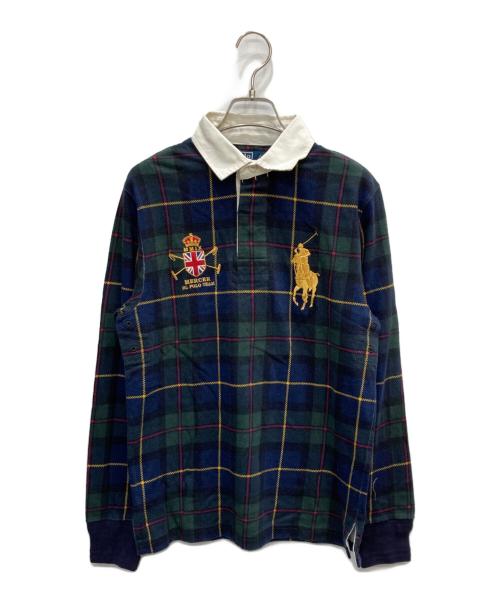POLO RALPH LAUREN（ポロ・ラルフローレン）POLO RALPH LAUREN (ポロ・ラルフローレン) ポロシャツ グリーン×ネイビー サイズ:Sの古着・服飾アイテム