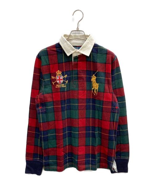 POLO RALPH LAUREN（ポロ・ラルフローレン）POLO RALPH LAUREN (ポロ・ラルフローレン) ポロシャツ レッド×グリーン サイズ:Sの古着・服飾アイテム