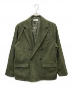Blemeブレム）の古着「コーデュロイダブルブレストジャケット」｜グリーン