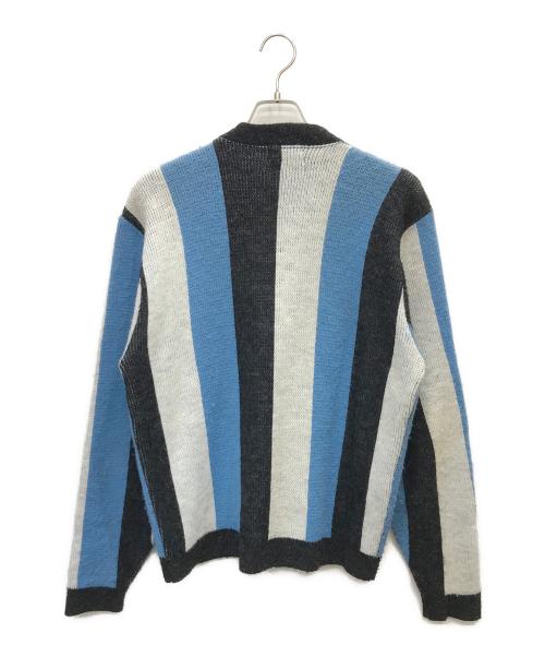 rugby sportswear（ラグビースポーツウェア）rugby sportswear (ラグビースポーツウェア) 60s フルジップアクリルカーディガン ブルー×グレー サイズ:表記なしの古着・服飾アイテム