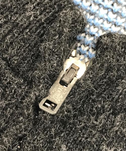 rugby sportswear（ラグビースポーツウェア）rugby sportswear (ラグビースポーツウェア) 60s フルジップアクリルカーディガン ブルー×グレー サイズ:表記なしの古着・服飾アイテム