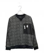 COACHコーチ）の古着「ミックスドメディアスウェットシャツ」｜グレー