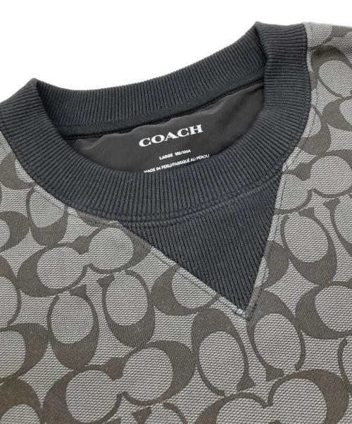 COACH（コーチ）COACH (コーチ) ミックスドメディアスウェットシャツ グレー サイズ:Lの古着・服飾アイテム