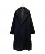 MAISON SPECIALメゾンスペシャル）の古着「SUPER160Sピュアウールダブルクロスメルトンプライムオーバーダブルコート」｜ブラック