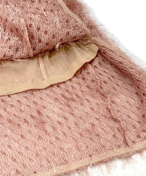 FRAY ID（フレイ アイディー）FRAY ID (フレイ アイディー) フリンジジャカードトップス ピンク サイズ:FREEの古着・服飾アイテム