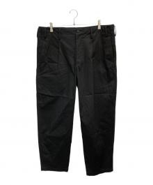Y's for men（ワイズフォーメン）の古着「ONE-TUCK PANTS WITH PIECE NAME」｜ブラック