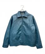 BACKERSバッカーズ）の古着「エコレザージャケット」｜ブルー