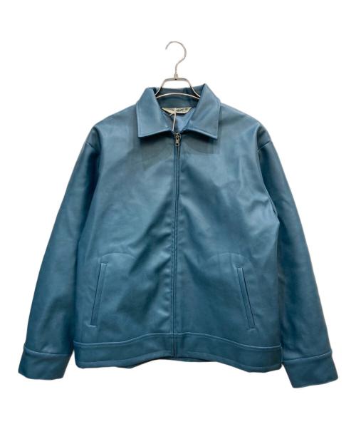 BACKERS（バッカーズ）BACKERS (バッカーズ) エコレザージャケット ブルー サイズ:Mの古着・服飾アイテム