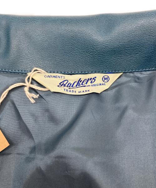 BACKERS（バッカーズ）BACKERS (バッカーズ) エコレザージャケット ブルー サイズ:Mの古着・服飾アイテム